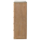 Leanne Light Oak 5-drawer Sinter Stone Top Chest of Drawers from Coaster - Luna Furniture