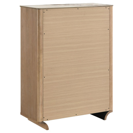 Leanne Light Oak 5-drawer Sinter Stone Top Chest of Drawers from Coaster - Luna Furniture