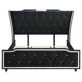 Lorient Black California King LED Upholstered Bed from Coaster - Luna Furniture