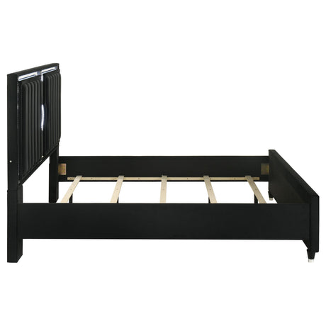 Ravenne Black California King Velvet Upholstered LED Panel Bed from Coaster - Luna Furniture
