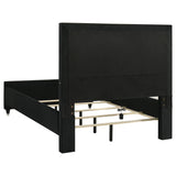 Ravenne Black Velvet Upholstered Queen LED Panel Bed from Coaster - Luna Furniture