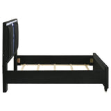 Ravenne Black Velvet Upholstered Queen LED Panel Bed from Coaster - Luna Furniture