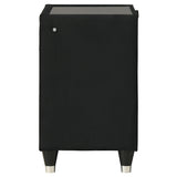 Ravenne Black 2-drawer Velvet Upholstered LED Nightstand with USB from Coaster - Luna Furniture