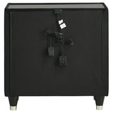 Ravenne Black 2-drawer Velvet Upholstered LED Nightstand with USB from Coaster - Luna Furniture