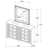 Ravenne Black dresser and mirror dimensions diagram, 60.50 inch wide