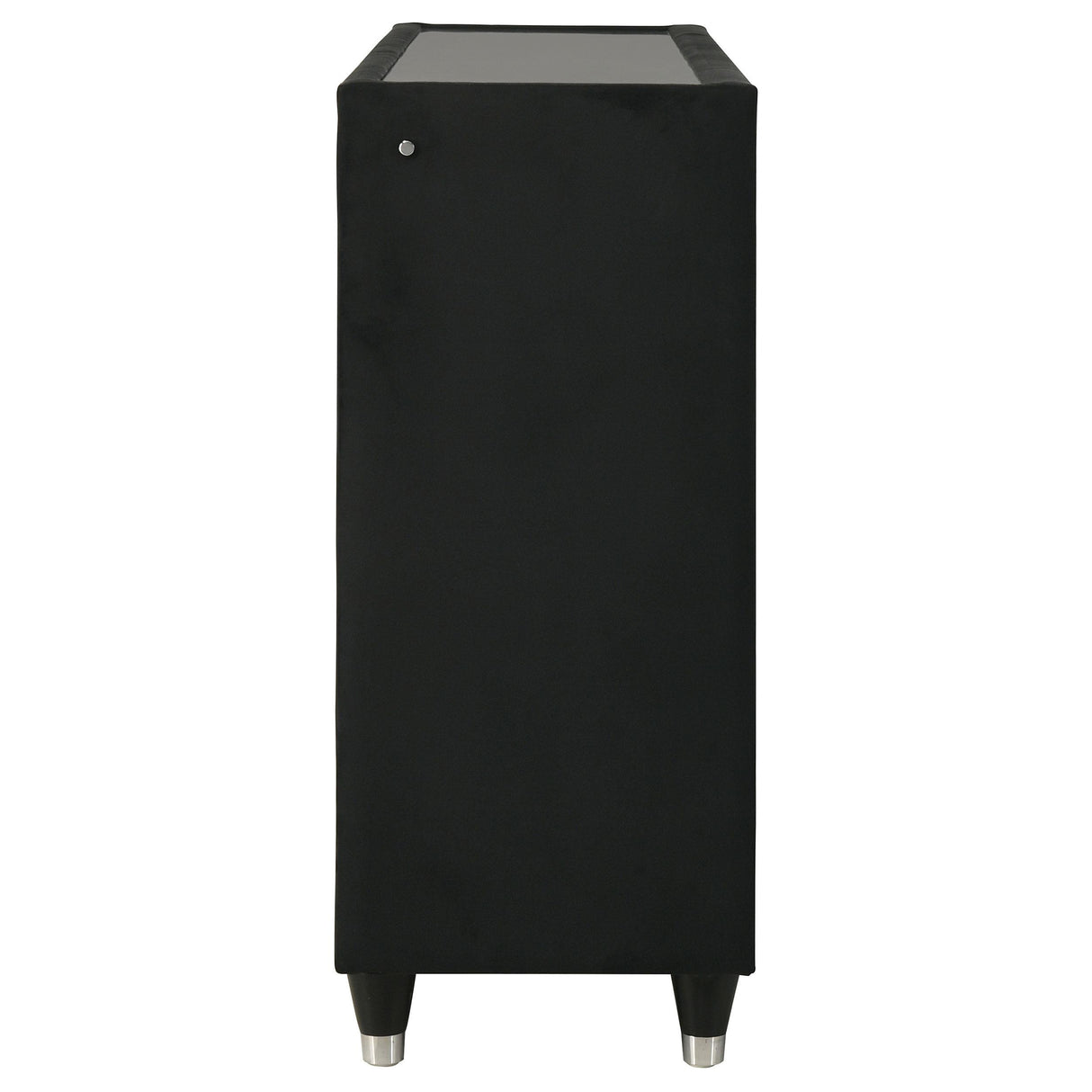 Ravenne Black 6-drawer Velvet Upholstered LED Dresser Cabinet from Coaster - Luna Furniture