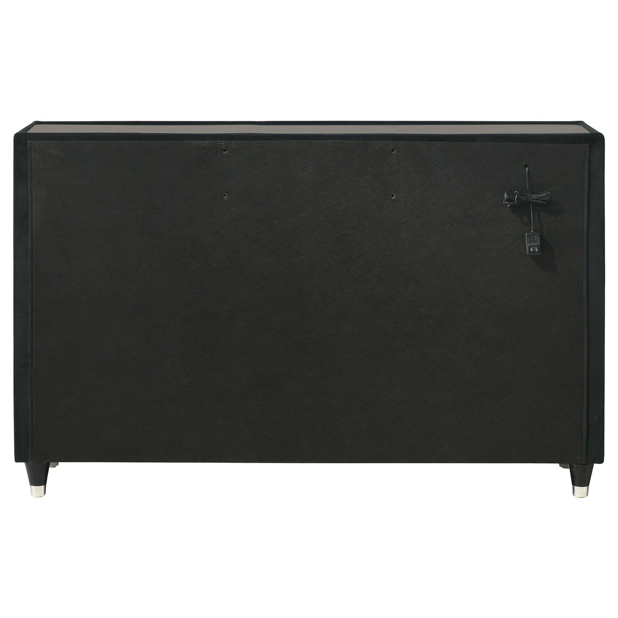 Ravenne Black 6-drawer Velvet Upholstered LED Dresser Cabinet from Coaster - Luna Furniture
