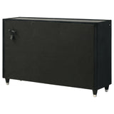 Ravenne Black 6-drawer Velvet Upholstered LED Dresser Cabinet from Coaster - Luna Furniture