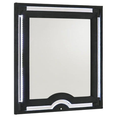 Ravenne Black Velvet Upholstered LED Dresser Mirror from Coaster - Luna Furniture