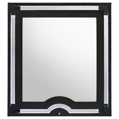 Ravenne Black Velvet Upholstered LED Dresser Mirror from Coaster - Luna Furniture