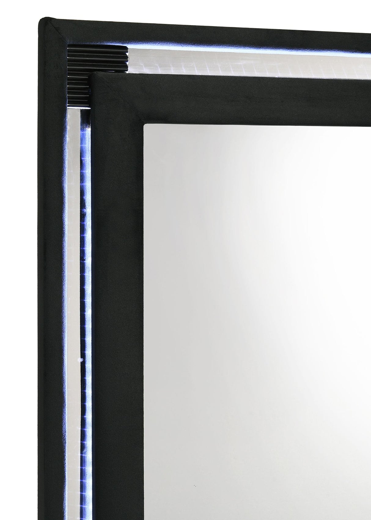 Ravenne Black Velvet Upholstered LED Dresser Mirror from Coaster - Luna Furniture