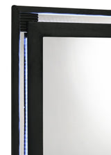 Ravenne Black Velvet Upholstered LED Dresser Mirror from Coaster - Luna Furniture