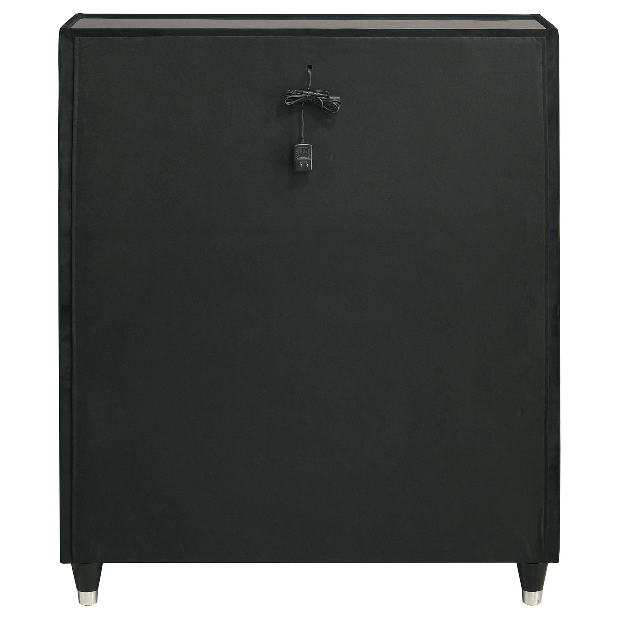 Ravenne Black 5-drawer Velvet Upholstered LED Chest of Drawers from Coaster - Luna Furniture