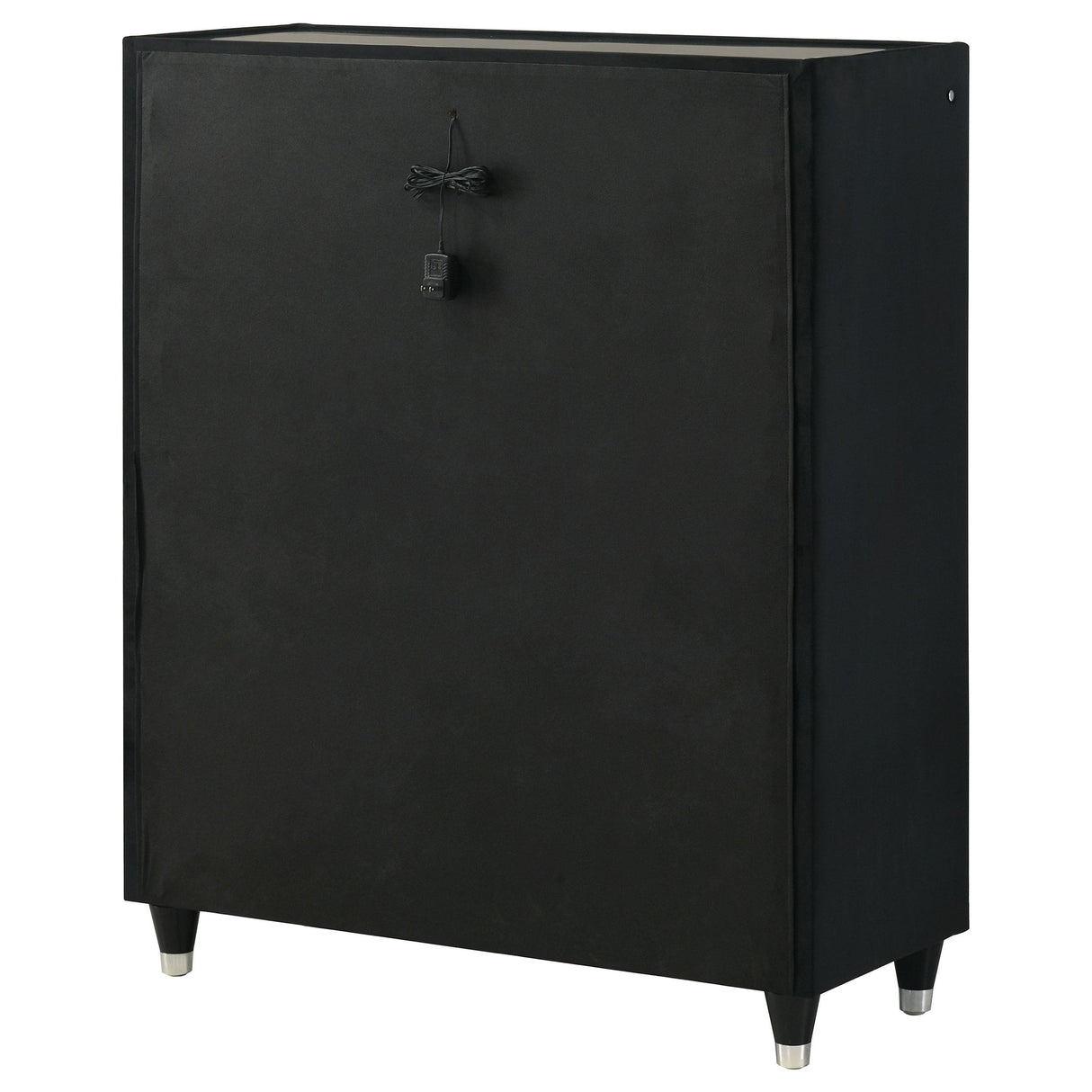 Ravenne Black 5-drawer Velvet Upholstered LED Chest of Drawers from Coaster - Luna Furniture