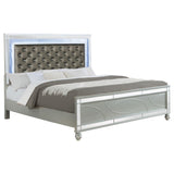 Gunnison Silver Metallic Eastern King Panel Bed with LED Lighting from Coaster - Luna Furniture