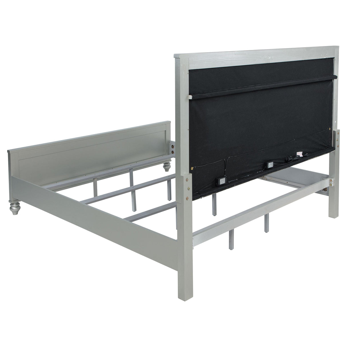 Gunnison Silver Metallic Eastern King Panel Bed with LED Lighting from Coaster - Luna Furniture