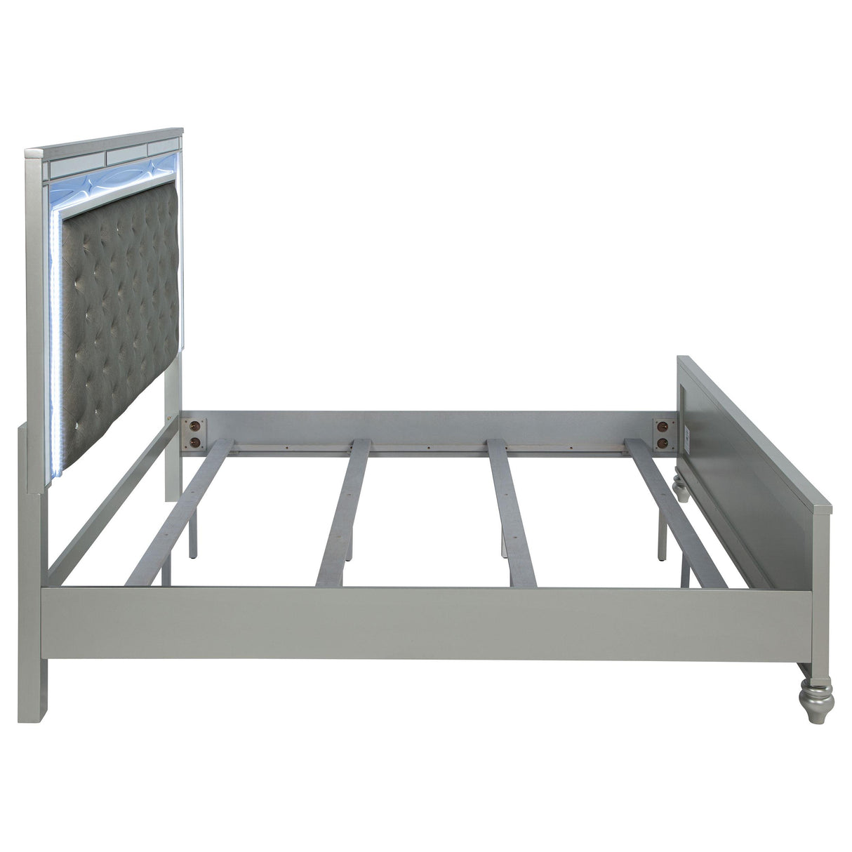 Gunnison Silver Metallic Eastern King Panel Bed with LED Lighting from Coaster - Luna Furniture