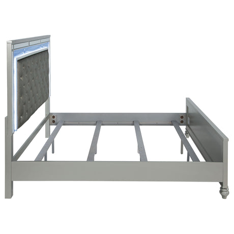 Gunnison Silver Metallic Eastern King Panel Bed with LED Lighting from Coaster - Luna Furniture