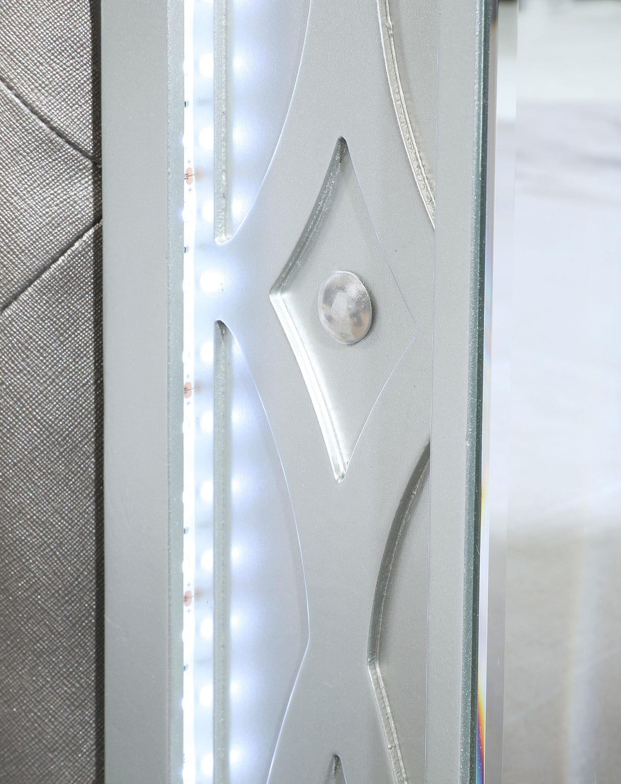 Gunnison Silver Metallic Eastern King Panel Bed with LED Lighting from Coaster - Luna Furniture