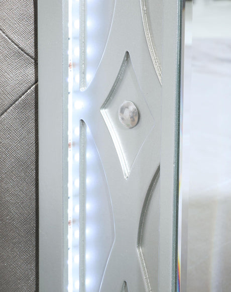 Gunnison Silver Metallic Eastern King Panel Bed with LED Lighting from Coaster - Luna Furniture