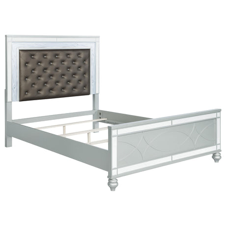 Gunnison Silver Metallic 5-Piece Queen Bedroom Set with LED Lighting from Coaster - Luna Furniture