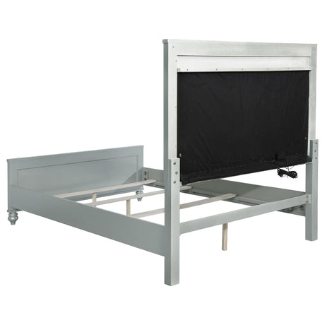 Gunnison Silver Metallic 5-Piece Queen Bedroom Set with LED Lighting from Coaster - Luna Furniture