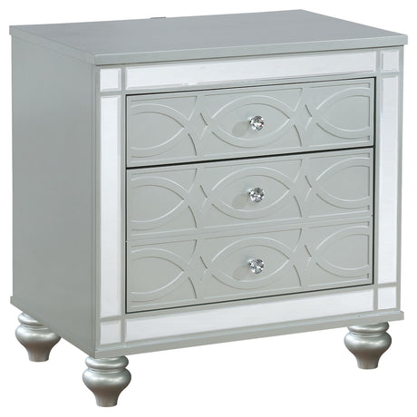Gunnison Silver Metallic 5-Piece Queen Bedroom Set with LED Lighting from Coaster - Luna Furniture