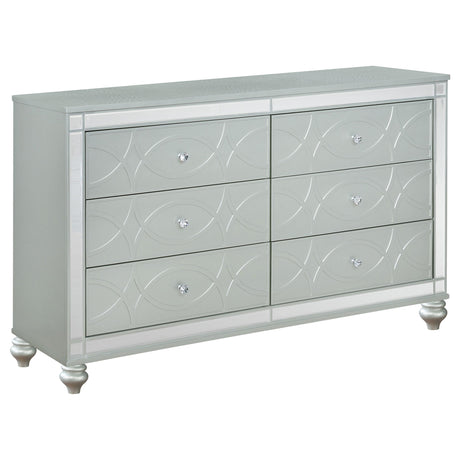 Gunnison Silver Metallic 5-Piece Queen Bedroom Set with LED Lighting from Coaster - Luna Furniture