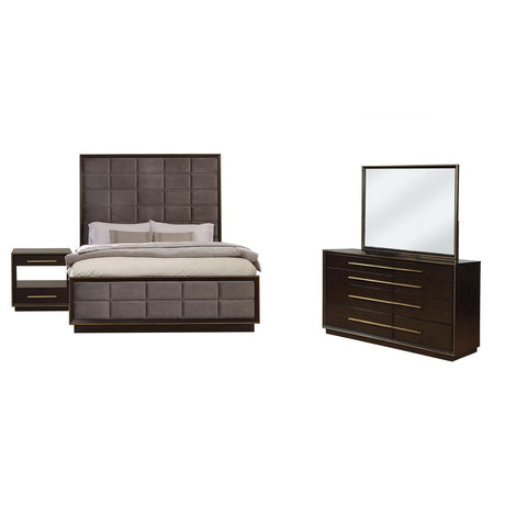Winslow Smokey Walnut 4-Piece Eastern King Storage Bedroom Set from Coaster - Luna Furniture