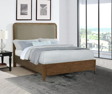 Maderia Walnut 57-inch Upholstered Queen Panel Bed from Coaster - Luna Furniture