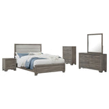 Wright Brown Oak 5-Piece Eastern King Bedroom Set from Coaster - Luna Furniture