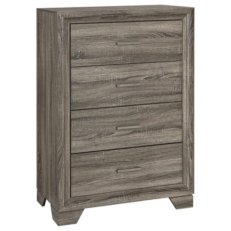 Wright Brown Oak 5-Piece Eastern King Bedroom Set from Coaster - Luna Furniture