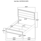Wright Brown Oak 50-inch Upholstered Queen Bed from Coaster - Luna Furniture