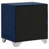 Melody Pacific Blue Upholstered 2-Drawer Nightstand from Coaster - Luna Furniture