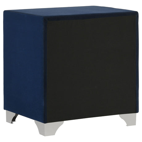 Melody Pacific Blue Upholstered 2-Drawer Nightstand from Coaster - Luna Furniture
