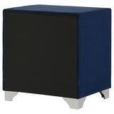 Melody Pacific Blue Upholstered 2-Drawer Nightstand from Coaster - Luna Furniture