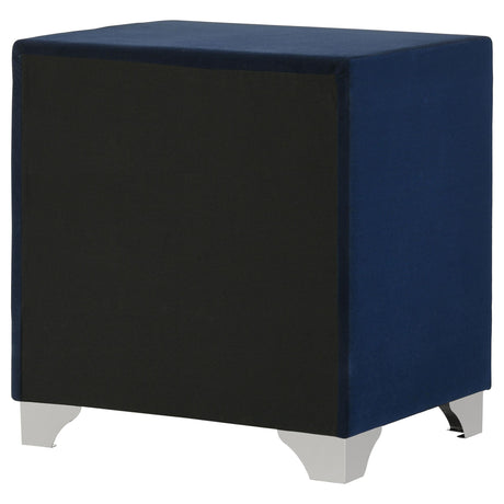 Melody Pacific Blue Upholstered 2-Drawer Nightstand from Coaster - Luna Furniture