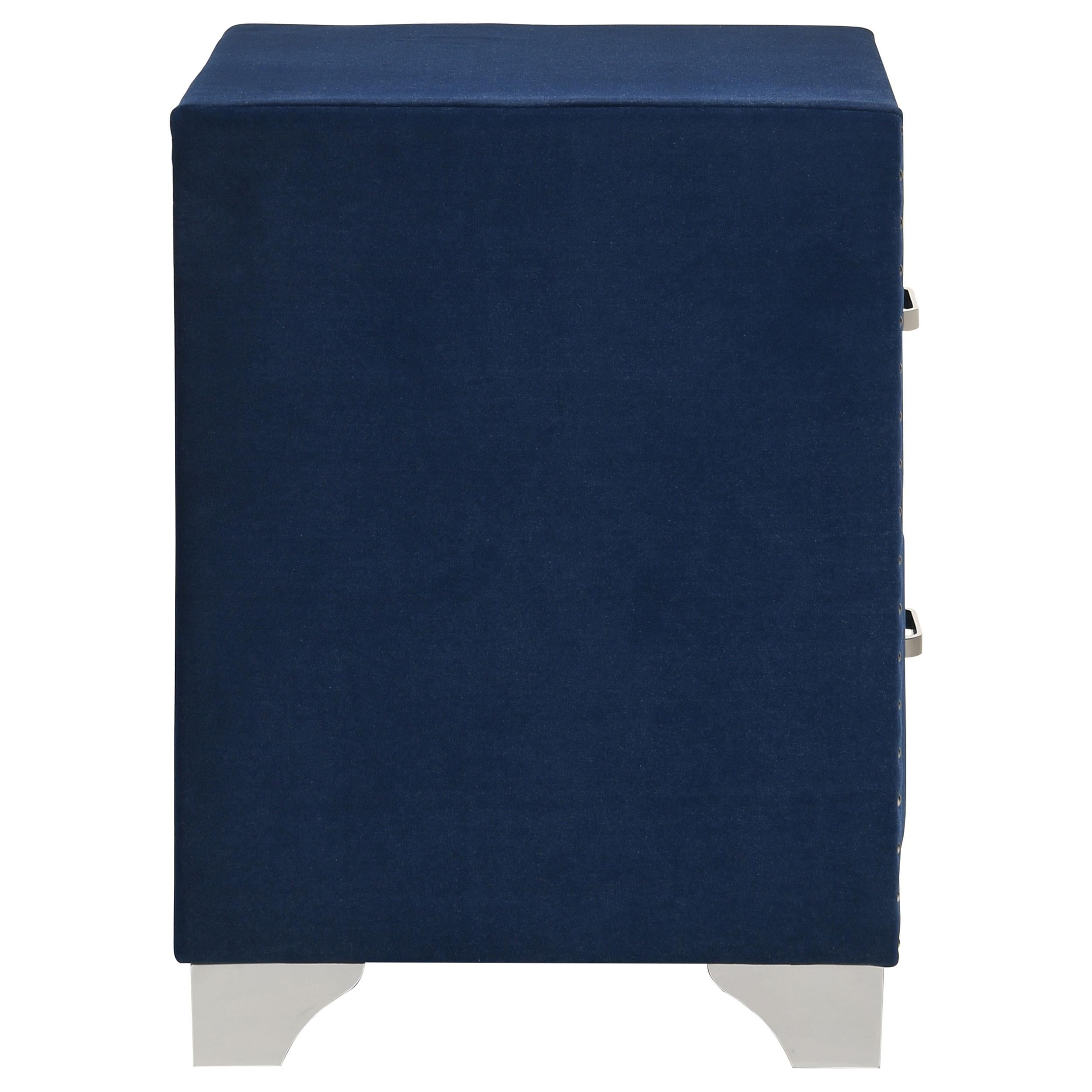 Coaster Melody 2-drawer Upholstered Nightstand Pacific Blue - Luna