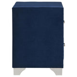 Melody Pacific Blue Upholstered 2-Drawer Nightstand from Coaster - Luna Furniture