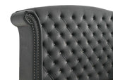 Melody Gray Upholstered Wingback Eastern King Bed from Coaster - Luna Furniture