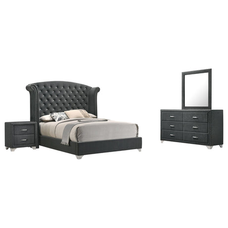 Melody Gray 4-Piece California Queen Bedroom Set from Coaster - Luna Furniture