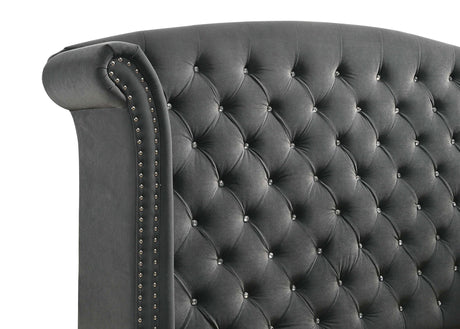 Melody Gray Upholstered Wingback Queen Bed from Coaster - Luna Furniture