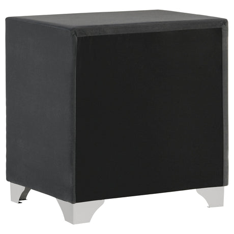 Melody Gray Upholstered 2-Drawer Nightstand from Coaster - Luna Furniture