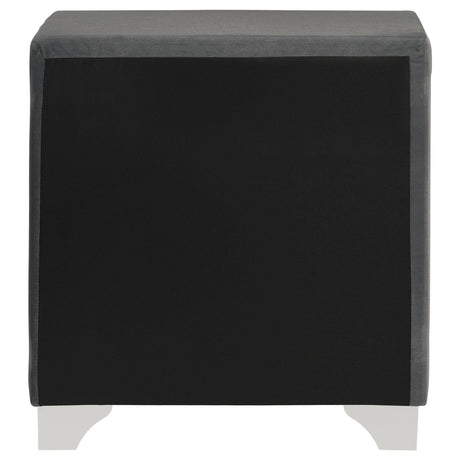 Melody Gray Upholstered 2-Drawer Nightstand from Coaster - Luna Furniture