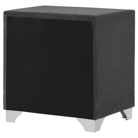 Melody Gray Upholstered 2-Drawer Nightstand from Coaster - Luna Furniture