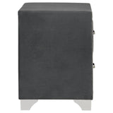 Melody Gray Upholstered 2-Drawer Nightstand from Coaster - Luna Furniture