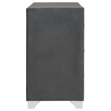 Melody Gray Upholstered 6-Drawer Dresser from Coaster - Luna Furniture