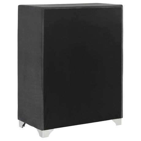Melody Gray 5-Drawer Upholstered Chest from Coaster - Luna Furniture