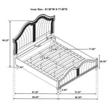 Evangeline Ivory and Silver Oak Tufted Upholstered Eastern King Platform Bed from Coaster - Luna Furniture