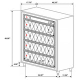 Antonella Ivory and Camel Tufted Upholstered 5-Piece Eastern King Bedroom Set from Coaster - Luna Furniture
